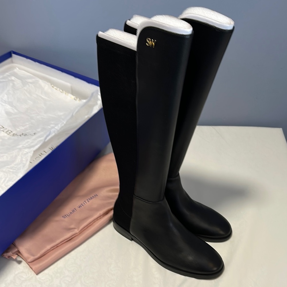 Stuart Weitzman Black Over the Knee Boots Sleek Design KEELAN CITY BOOT Size 8
